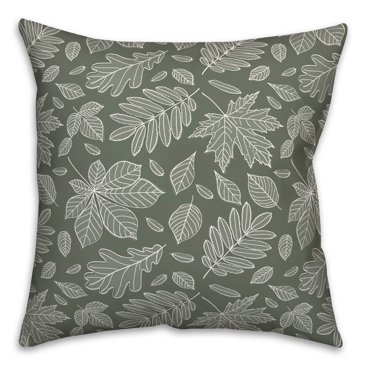 18" x 18" Leaf Mixture Indoor/Outdoor Throw Pillow